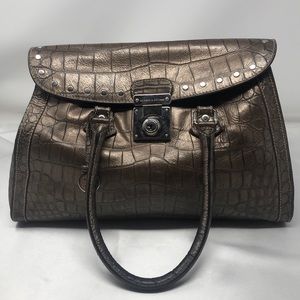 Dooney & Bourke bronze croc Embossed Shoulder Bag